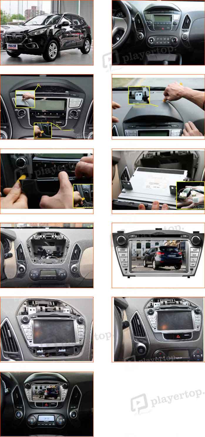 montage autoradio hyundai ix35 2009 2012